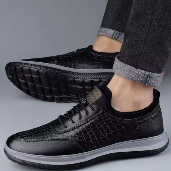 New fashion PU upper PVC rubber lace up men's leather sneakers shoes casual walking shoes for men