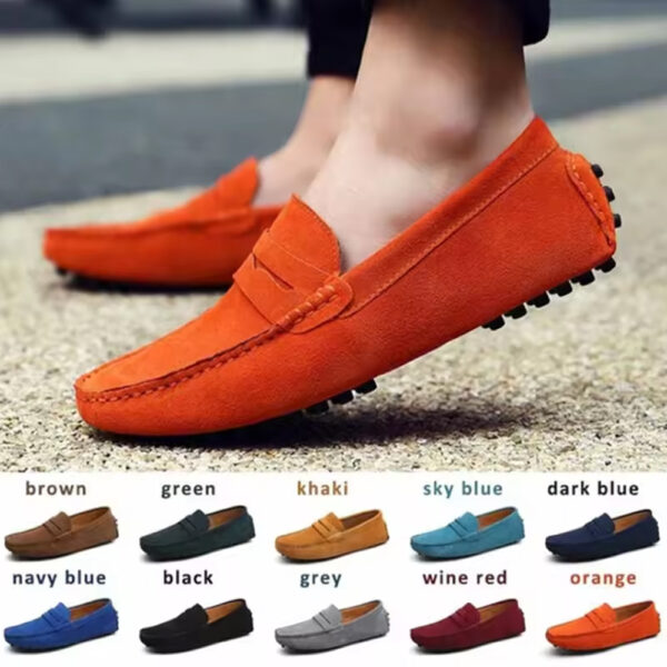 Men Casual Shoes Classic Original Suede Leather Penny Loafers Slip On Flats Male Moccasins Peas Shoes