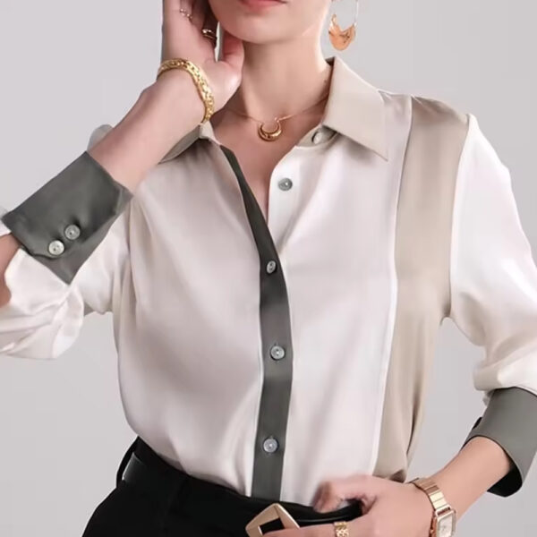 Wholesale Fashion Female Elegant Silk Shirt Long Sleeve Blouse Ladies' Office Blouses Women's Blouses & Shirts