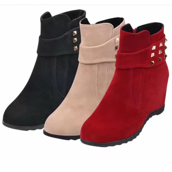 New arrival hottest women comfortable ankle boots women colorful casual wedge heel shoes ladies